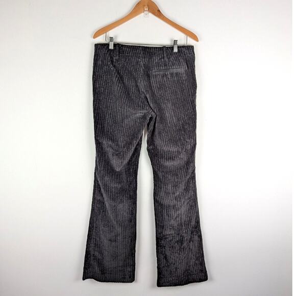 Vintage Y2K Banana Republic Black Velvet Ribbed Stretch Bootcut Pants Size 10 - Picture 5 of 8